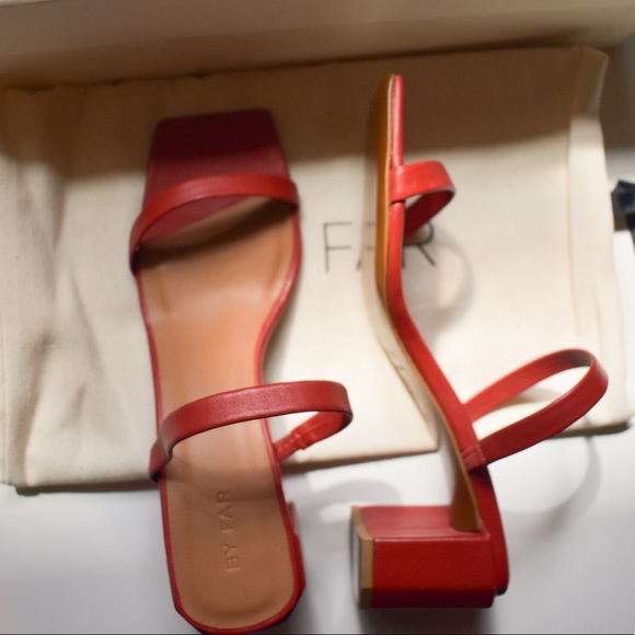 BY FAR Red Tanya Sandals ❤️ *NEW* - Picture 2 of 11
